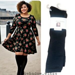 Daisy Fuentes 3 Pack Black Knee High Socks / Shoe Size 4-10 Knee Highs